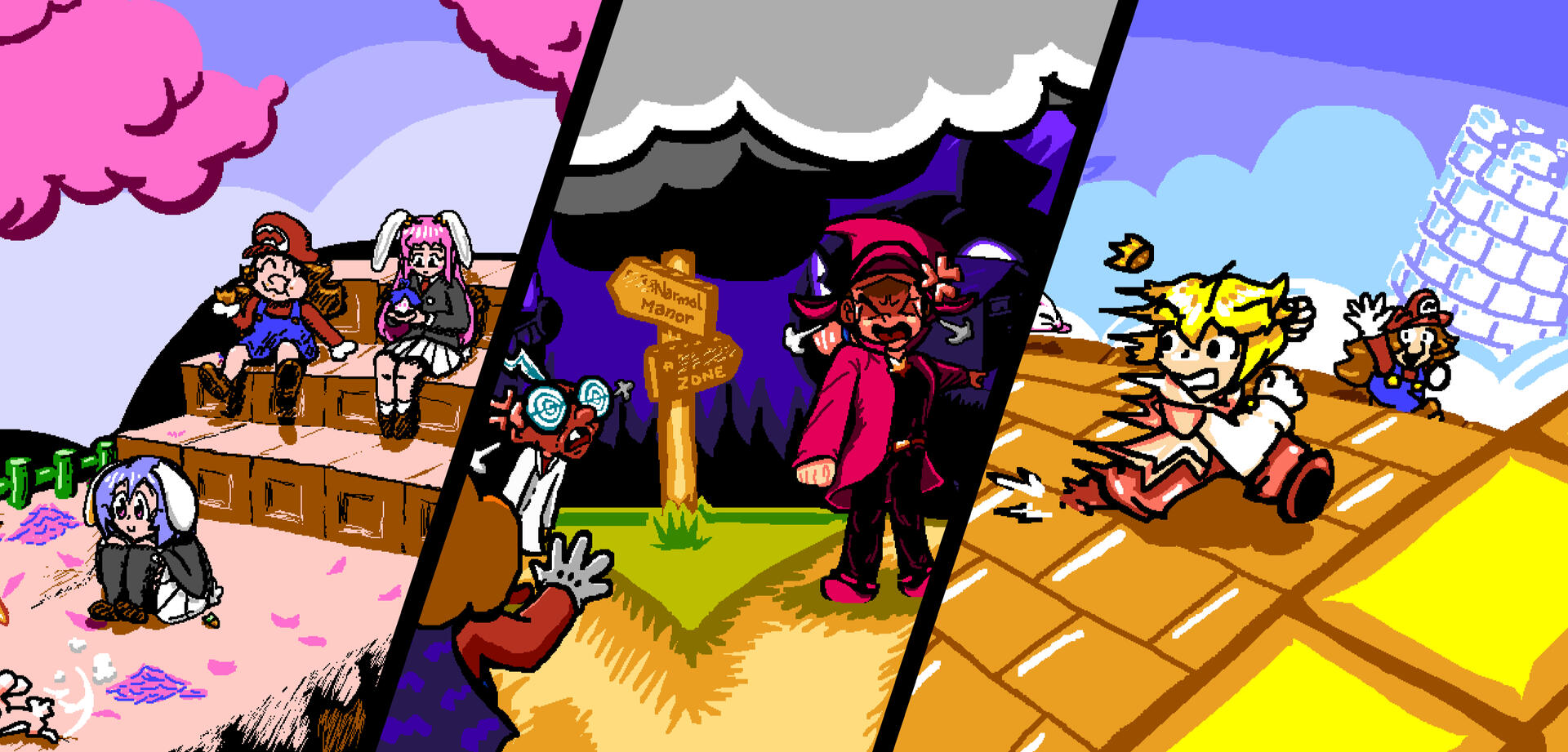 Play Mario Royale Legacy Now! A compilation of artworks of Mario Royale Legacy.